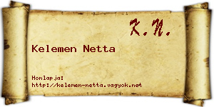 Kelemen Netta névjegykártya