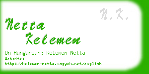 netta kelemen business card
